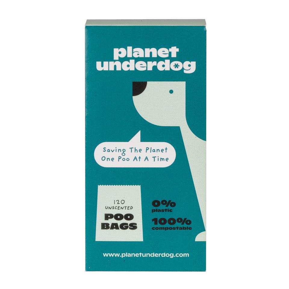 120 Planet Underdog Compostable Dog Poop Bags - Green Box - GeePaws