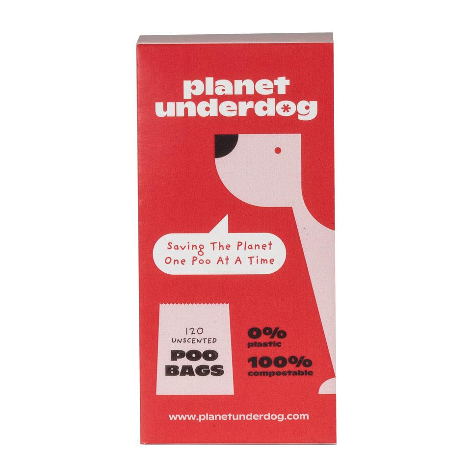 120 Planet Underdog Compostable Dog Poop Bags - Red Box - GeePaws