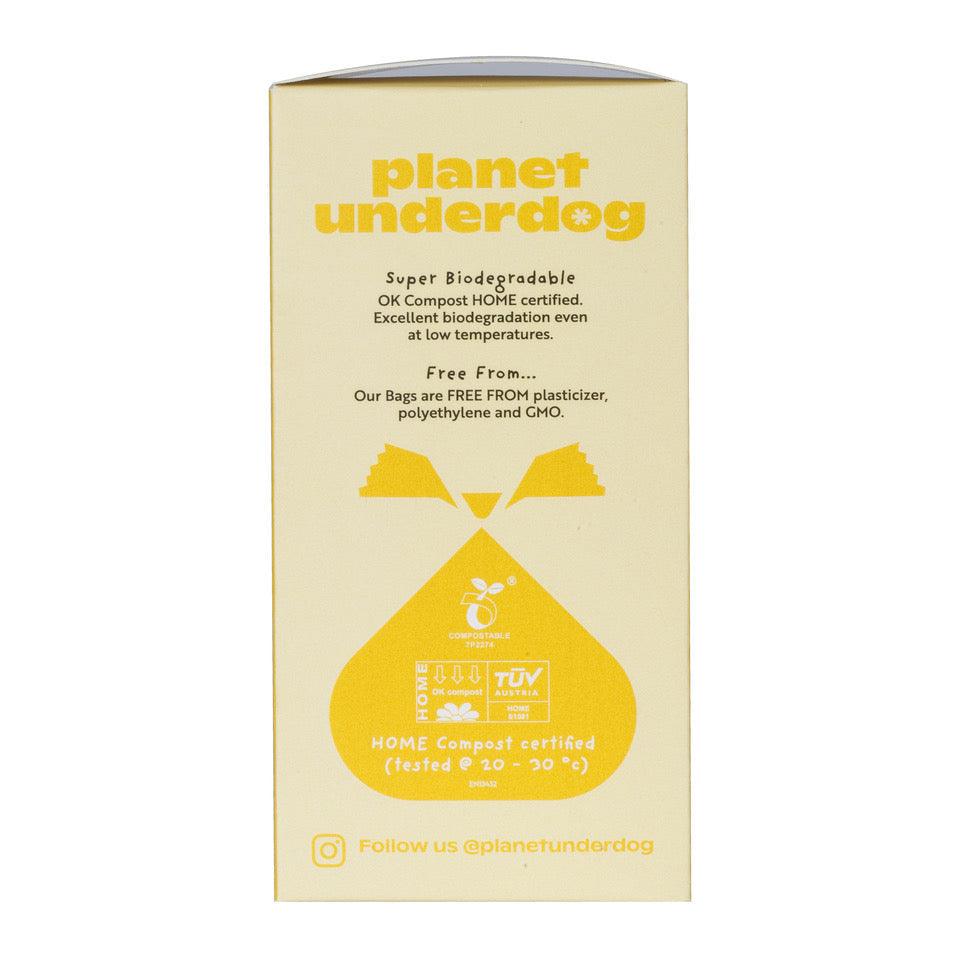 120 Planet Underdog Compostable Dog Poop Bags - Yellow Box - GeePaws