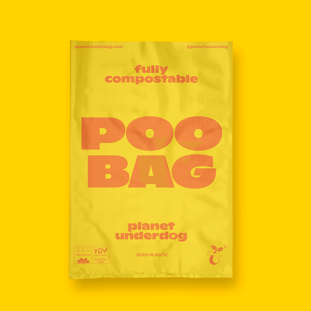 120 Planet Underdog Compostable Dog Poop Bags - Yellow Box - GeePaws