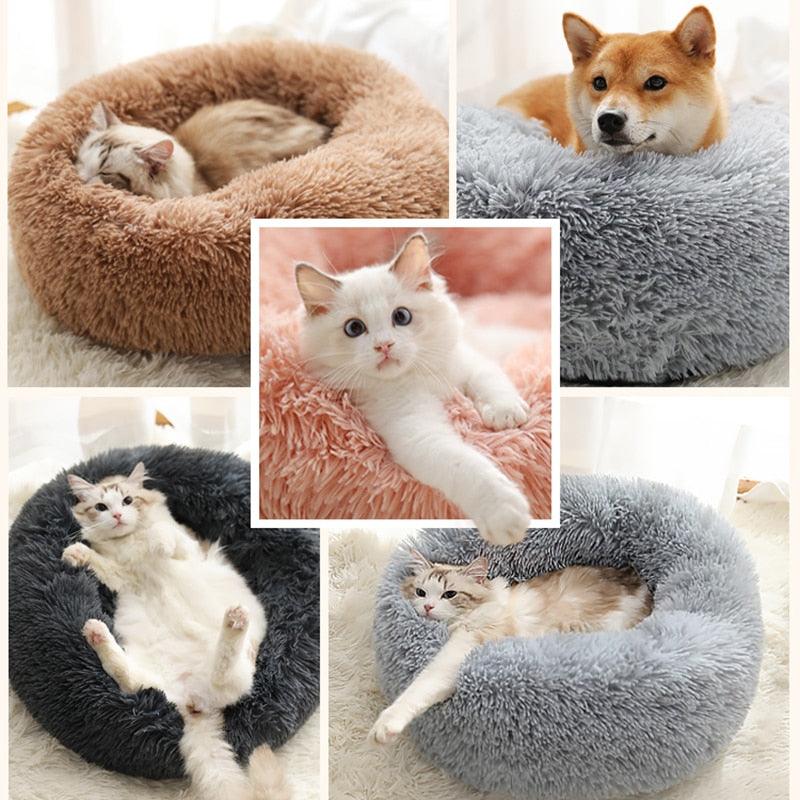 Long Plush Super Soft Dog Bed Pet Kennel Round Sleeping Bag Lounger Cat House Winter Warm Sofa Basket for Small Medium Large Dog - GeePaws