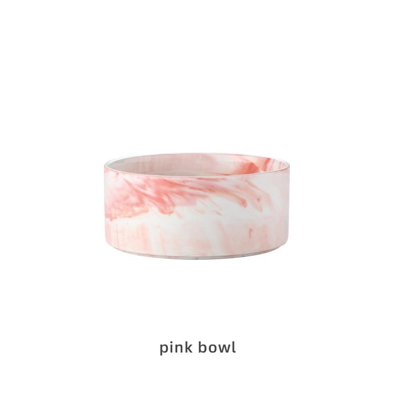 Marbling Ceramic Double Bowl For Pet - GeePaws