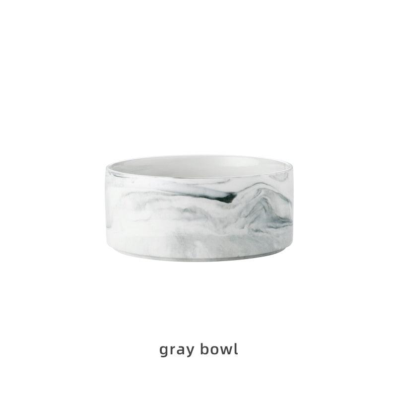 Marbling Ceramic Double Bowl For Pet - GeePaws